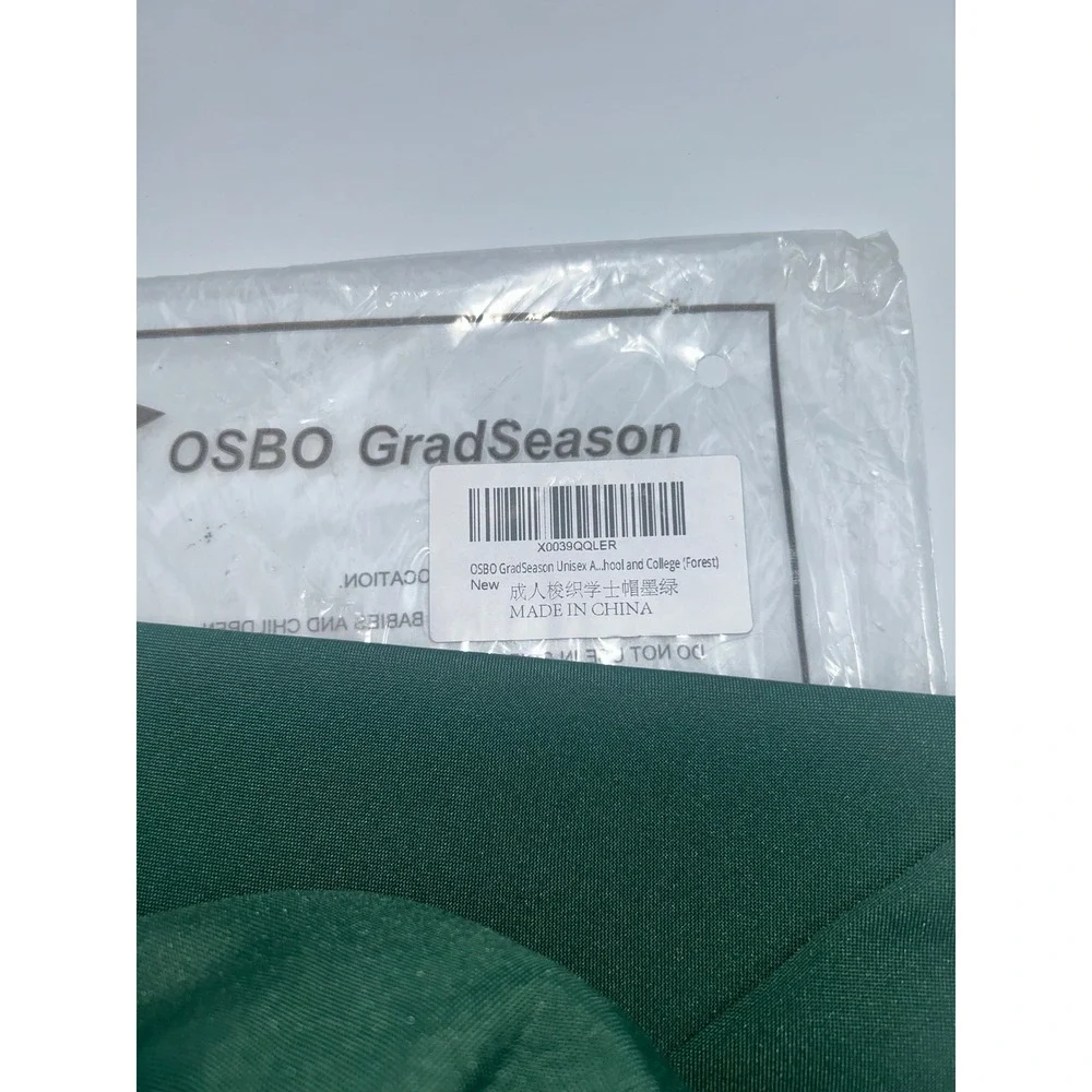 OSBO GradSeason Forest Green Graduation Cap‎ with 2025 Tassel Matte Unisex NEW